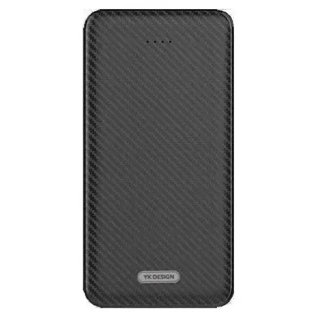 YK-DESIGN YKP-021 ārējais akumulators (powerbank) | 10000 mAh | 10.5W | USB-A, Micro USB | melns
