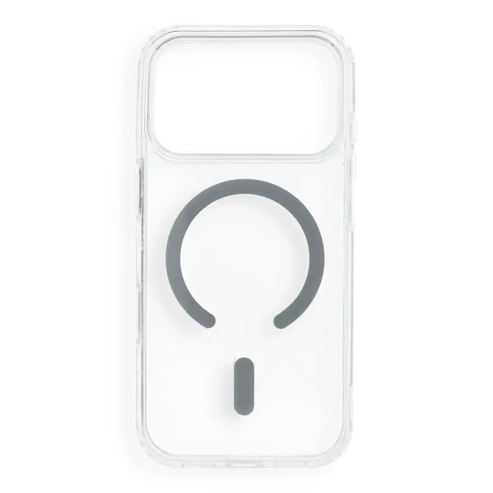 Case for iPhone 17 Pro / 18 Pro Drop Glue Colorful Ring Mag Cover compatible with MagSafe gray
