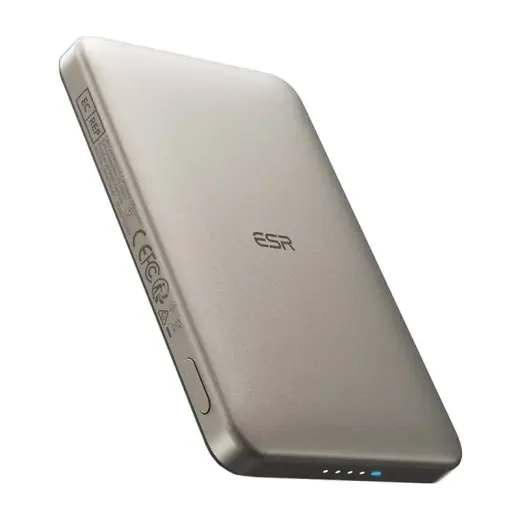 ESR Qi2 MagSlim ārējais akumulators (powerbank) | 5000 mAh | 15W | MagSafe | smilšu krāsā