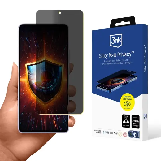 3mk Silky Matt Privacy aizsargplēve telefona ekrānam Redmi note 14 5G (privātuma efekts)