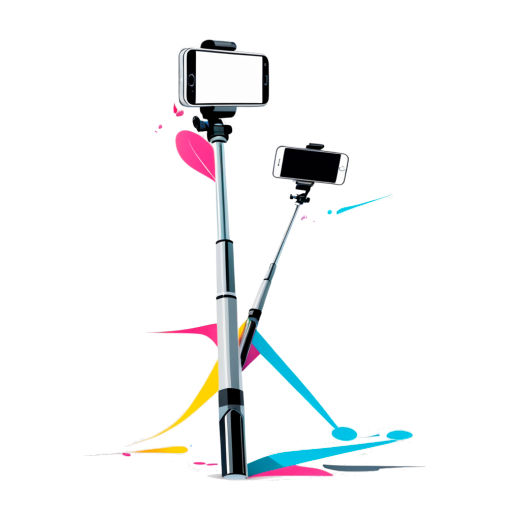 Selfie sticks, holders