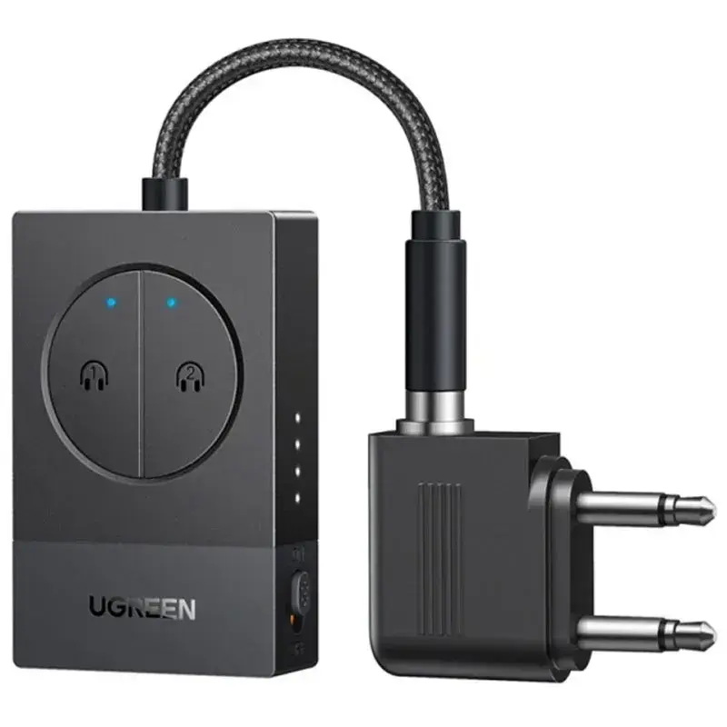 Ugreen BT305 Bluetooth 5.4 audio adapteris ar diviem 3,5 mm skaļruņiem | melns