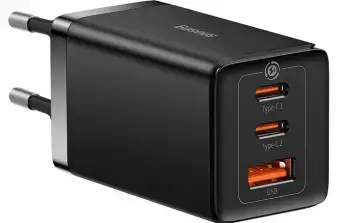 Baseus GaN5 Pro tīkla lādētājs | 65W | GaN | USB-C, USB-A | melns
