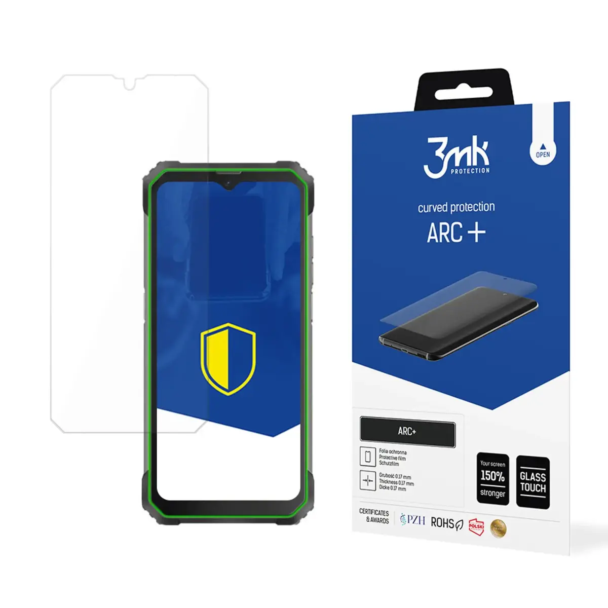 3mk ARC+ aizsargplēve telefona ekrānam Blackview BV8800 (saderīgs ar pirksta nospieduma sensoru)