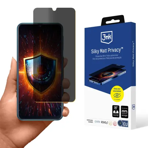 3mk Silky Matt Privacy aizsargplēve telefona ekrānam Samsung Galaxy M21 (M215) (privātuma efekts)