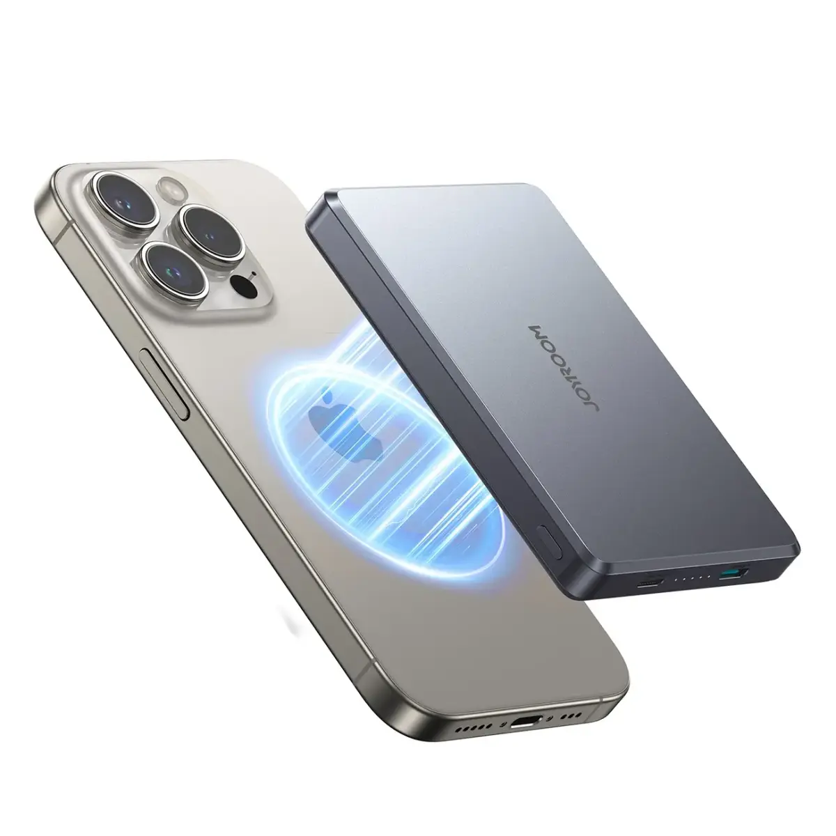 Joyroom JR-PBM08 Pro ārējais akumulators (powerbank) | 10000 mAh | 20W | Lightning, USB-C, Bezvadu, MagSafe | pelēks