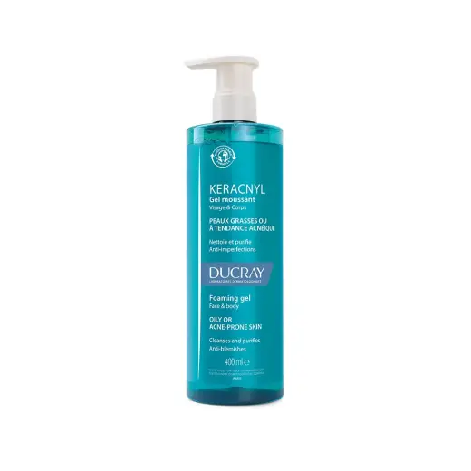 Ducray, Keracnyl, Anti-Acnee, Cleansing Gel, For Face & Body, 400 ml