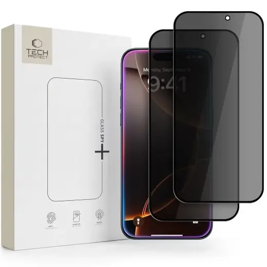 Tech-Protect Glass SPY+ grūdintas apsauginis stiklas telefonui iPhone 18 Pro Max (privatumo efektas) (2 vnt.)