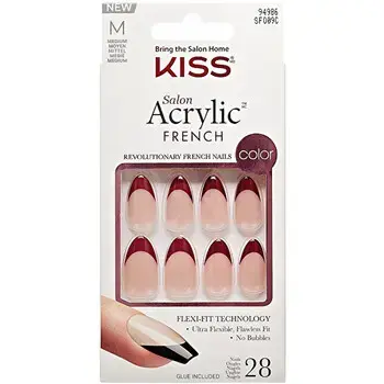 Kiss My Face Salon Acrylic French Color Catchy - Umělé nehty ( 28 ks )
