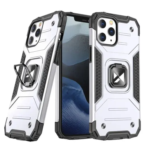 Wozinsky Ring Armor telefono dėklas su stovu iPhone 13 mini sidabrinis