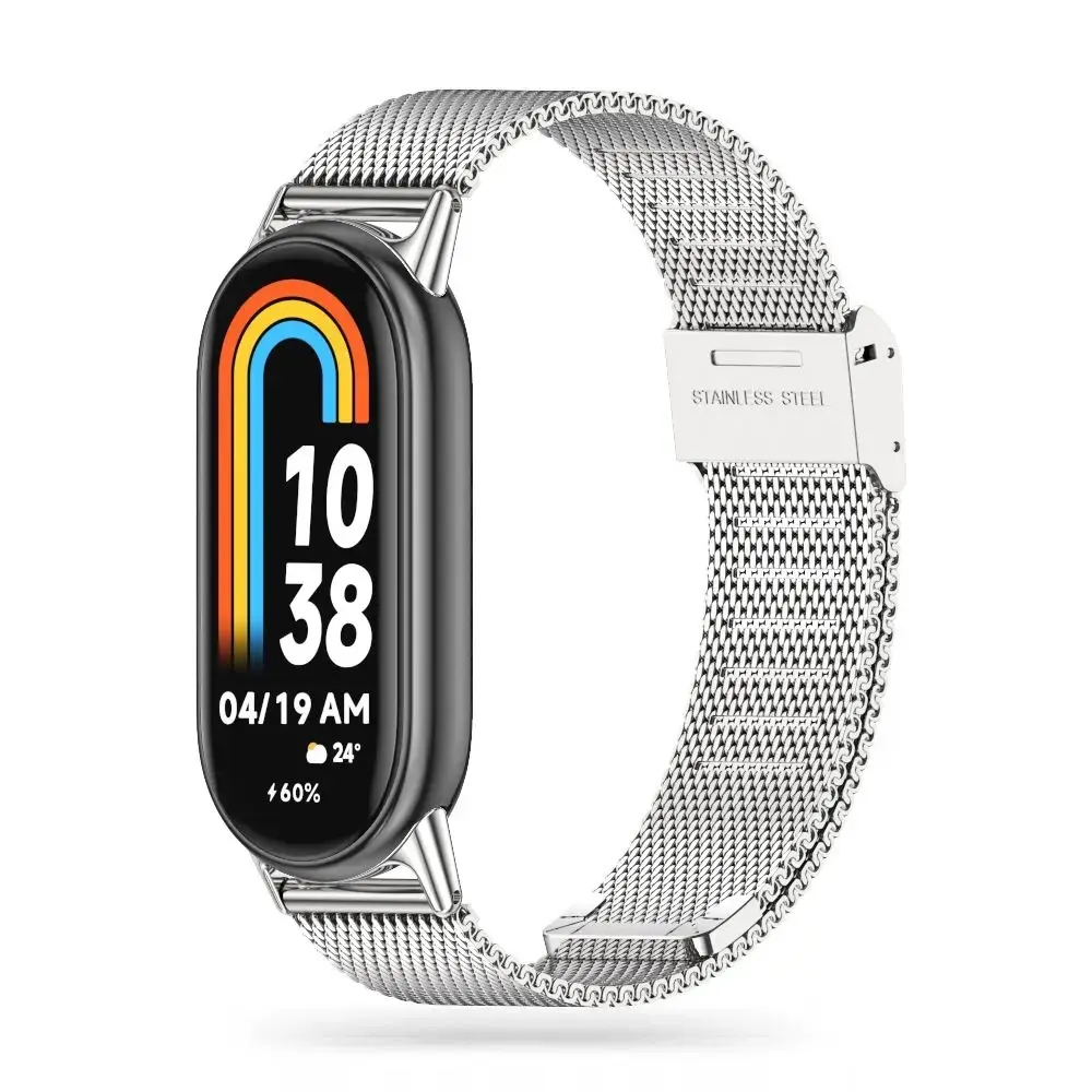Tech-Protect MilaneseBand išmaniojo laikrodžio dirželis Xiaomi Mi Band 8/8 NFC | nerūdijantis plienas | sidabrinis