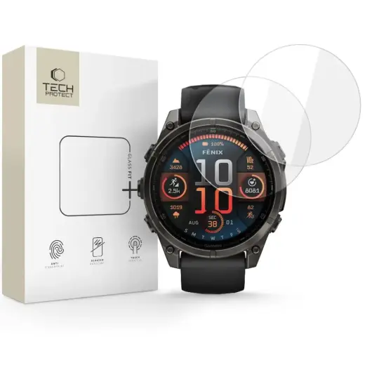 SZKŁO HARTOWANE TECH-PROTECT GLASS FIT+ 2-PACK GARMIN FENIX 8 (47 MM) CLEAR