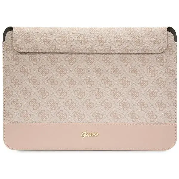 Guess 4G Stripe Metal Logo portatīvā datora maciņš 14" rozā