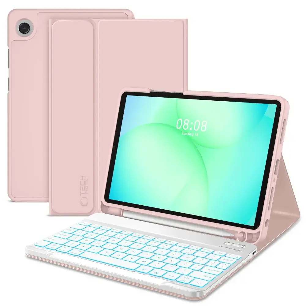 Tech-Protect SC Pen planšetdatora maciņš ar klaviatūru Galaxy Tab A9+ | Galaxy Tab A11+ rozā