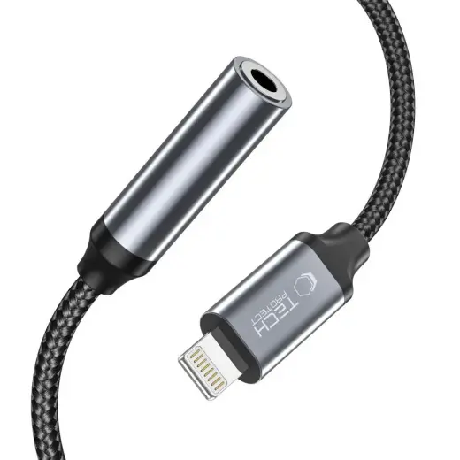 Tech-Protect UltraBoost adapteris | Lightning į 3.5mm | juodas