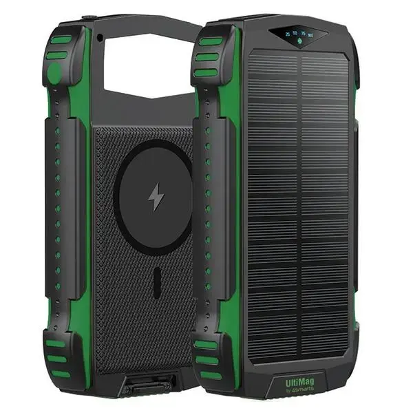 4smarts Solarny TitanPack Rugged UltiMag ārējais akumulators (powerbank) | 20000 mAh | zaļš