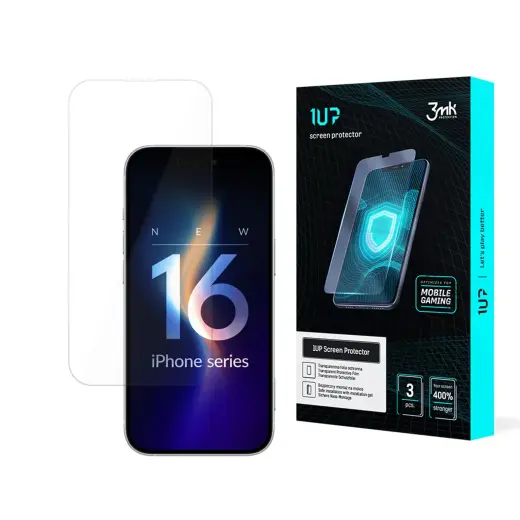 3mk 1UP aizsargplēve telefona ekrānam iPhone 16 Plus (3 gab.)