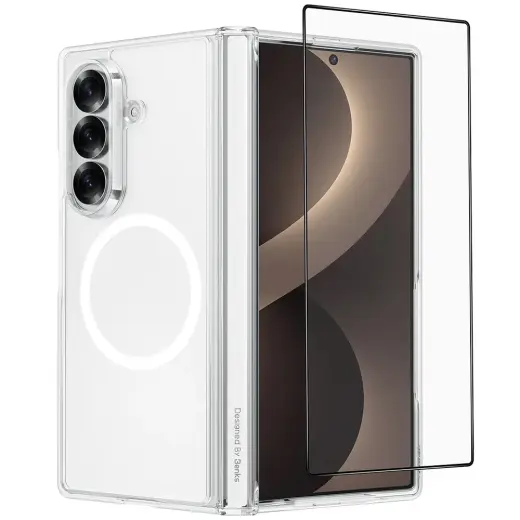 Benks Magnetic Crystal Grand Combo telefono dėklas Samsung Galaxy Z Fold 8 Ultra (F976) skaidrus