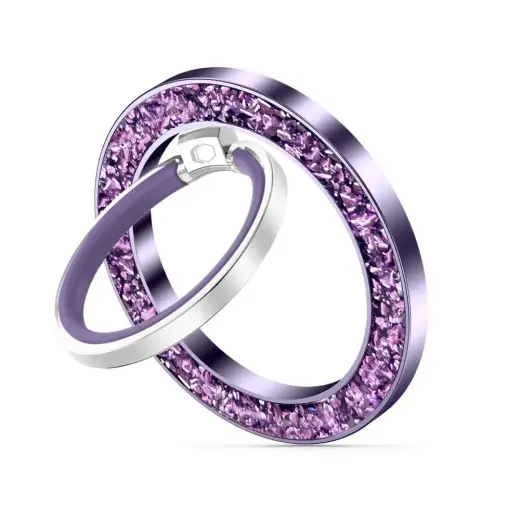Tech-Protect MMR200 magnetic holder | ring with MagSafe - purple with crystals