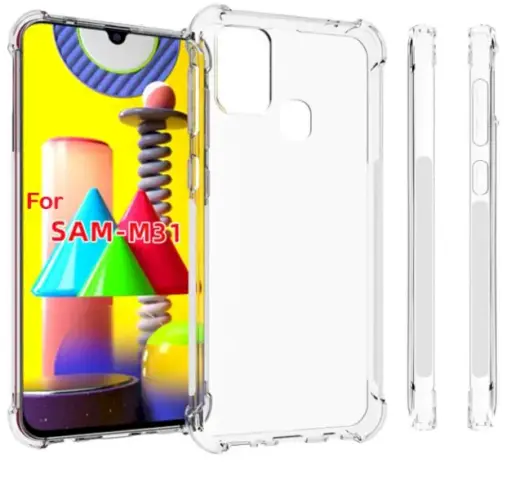Fusion Anti Shock 0.5 mm telefono dėklas Samsung Galaxy M31s (M317) skaidrus