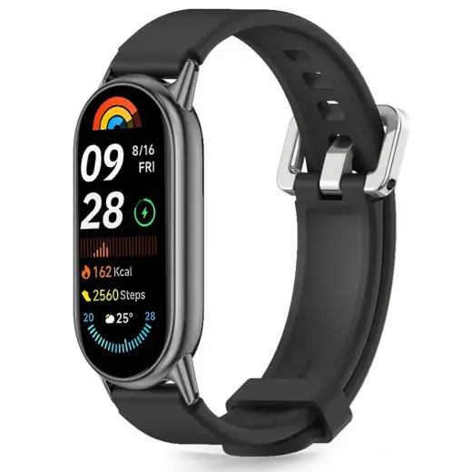 Tech-Protect Iconband Classic viedpulksteņa siksniņa priekš Xiaomi Smart Band 8/9/10 | silikons | melna