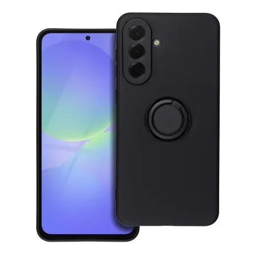 Silicone telefono dėklas su stovu Samsung Galaxy A36 5G (A366) juodas