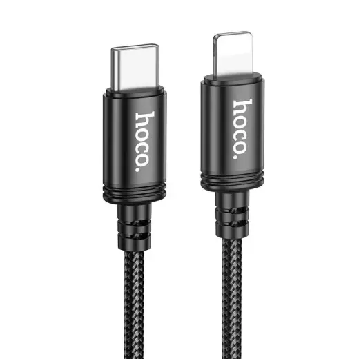 Hoco X89 datu pārraides un uzlādes vads | USB-C uz Lightning | PD | 27W | 2m | melns