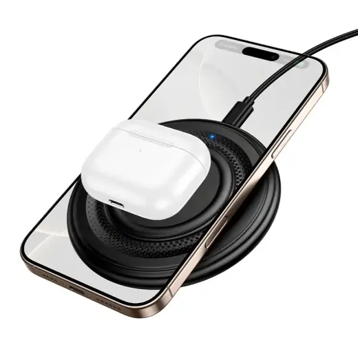 Borofone BQ40 Crown bezvadu lādētājs | Qi | 15W | melns