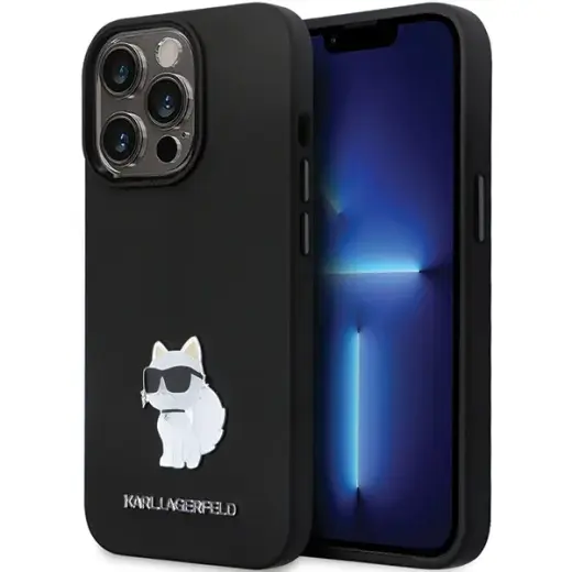 Karl Lagerfeld KLHCP13LSMHCNPK Silicone C Metal Pin чехол для телефона iPhone 13 Pro | iPhone 13 чёрный