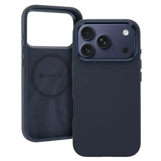 Liavec Silky telefono dėklas su MagSafe palaikymu iPhone 17 Pro tamsiai mėlynas