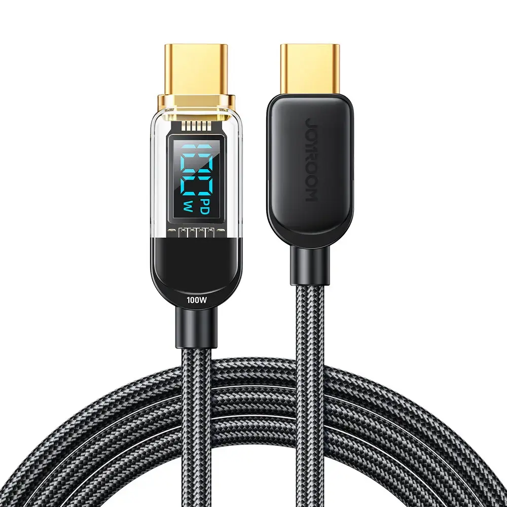 Joyroom S-CC100A4 data transfer and charging cable | USB-C to USB-C | 100W | with LED display | 1.2m | black
