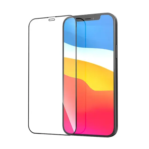 Fusion pilnam ekrānam aizsargstikls telefonam iPhone 12 Pro melns