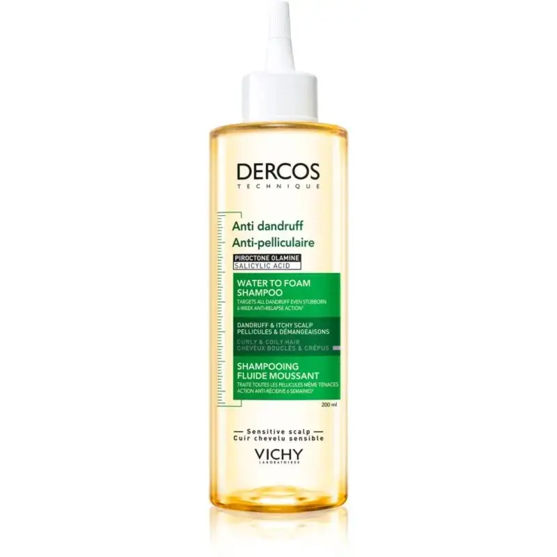 Vichy Dercos Water to Foam Shampoo - 200ml - Scalp Balancing Cleanser for Curls & Coils - Face the Future