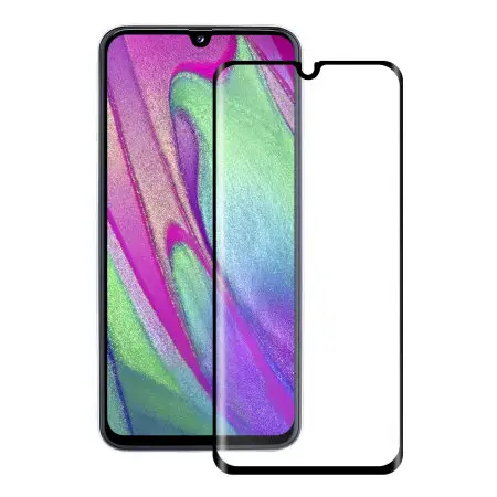 Grūdintas stiklas 9D, visiškai dengtas rėmeliu, skirtas telefonui „Samsung Galaxy A40“, juodas