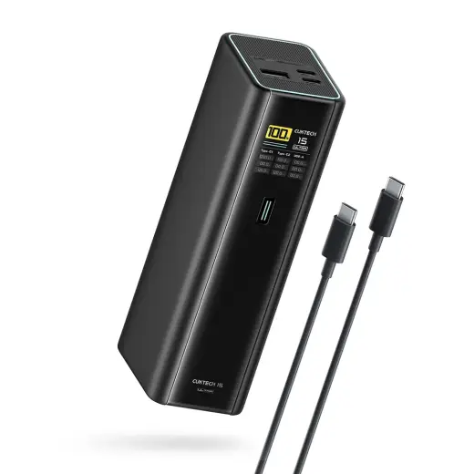Cuktech PB200U ārējais akumulators (powerbank) | 20 000 mAh | 210W | USB-C, USB-A | LED ekrāns | melns