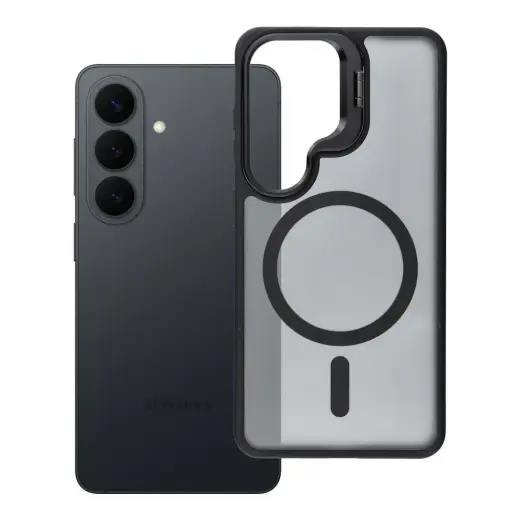 Forcell F-Protect Shadow Stand Premium telefono dėklas su stovu ir MagSafe palaikymu Samsung Galaxy S26 (S942) juodas