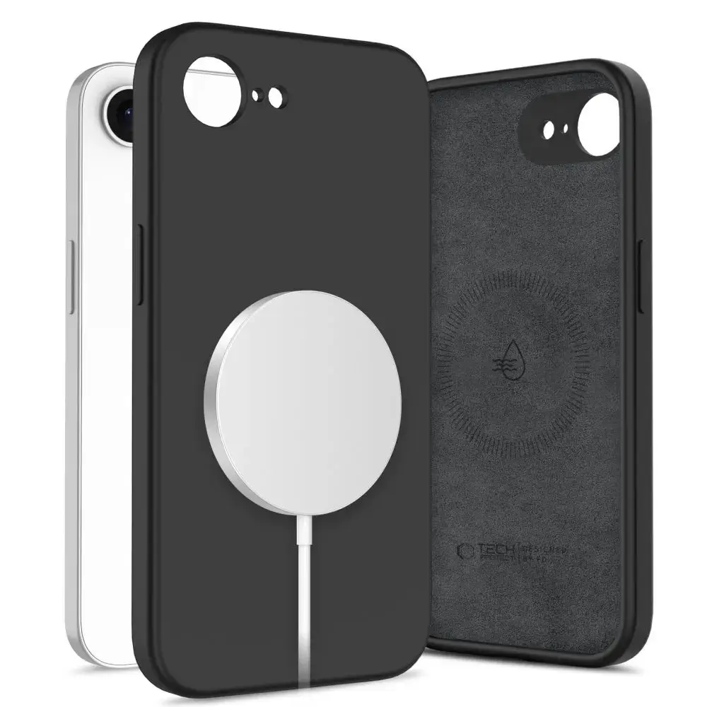 TECH-PROTECT Liquid Silicone telefono dėklas su MagSafe palaikymu iPhone 16e juodas