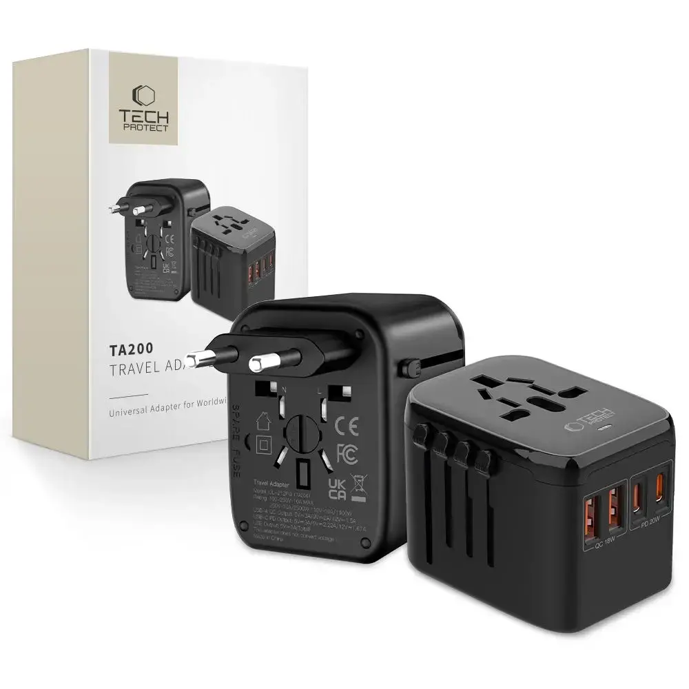 Tech-Protect TA200 EU | UK | US | AU adapter - black