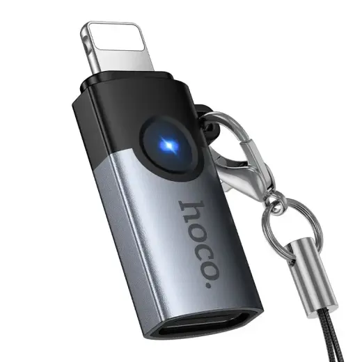 HOCO UA46A adapteris | Lightning į USB-C | pilkas