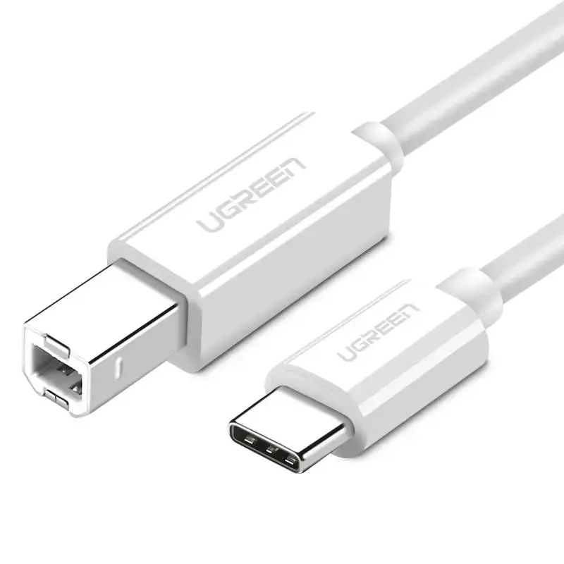 USB 2.0 C-B UGREEN US241 ar 1,5 m printera kabelis (balts)