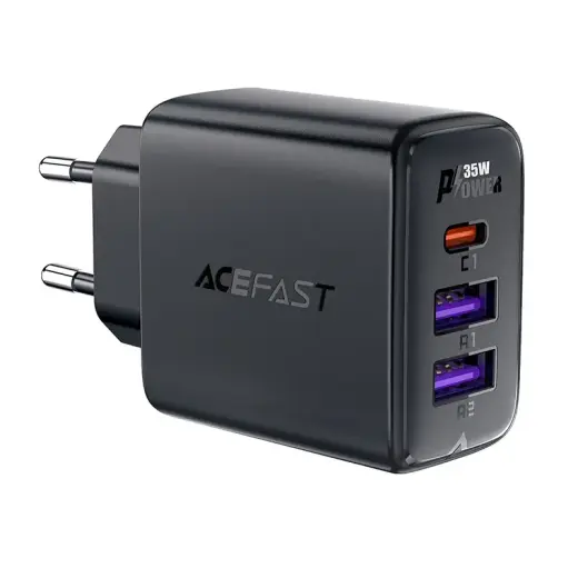 Acefast A57 зарядное устройство | 35W | PD, GaN | USB-A, USB-C | черное