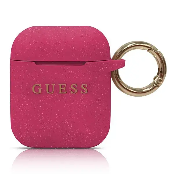 Guess GUACCSILGLFU Silikona Aizsargapvalks Austiņām Apple Airpods 1 | 2 Rozā