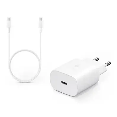 Samsung EP-TA800 tīkla lādētājs | 25W | PD | USB-C | ar USB-C uz USB-C vadu komplektā | balts (OEM)