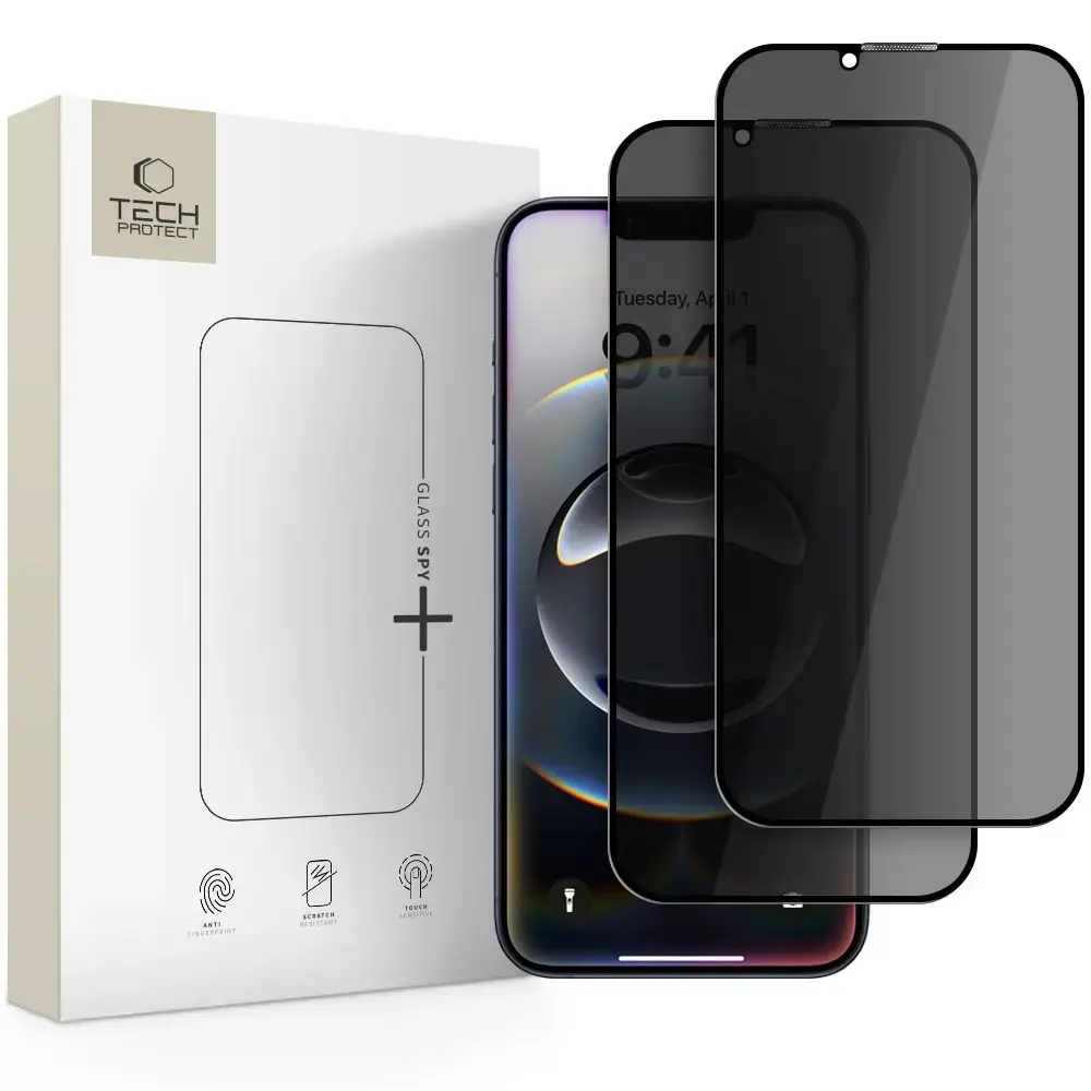 Tech-Protect Glass Spy+ 2-Pack tempered glass for iPhone 13 | 13 Pro | 14 | 16E Privacy