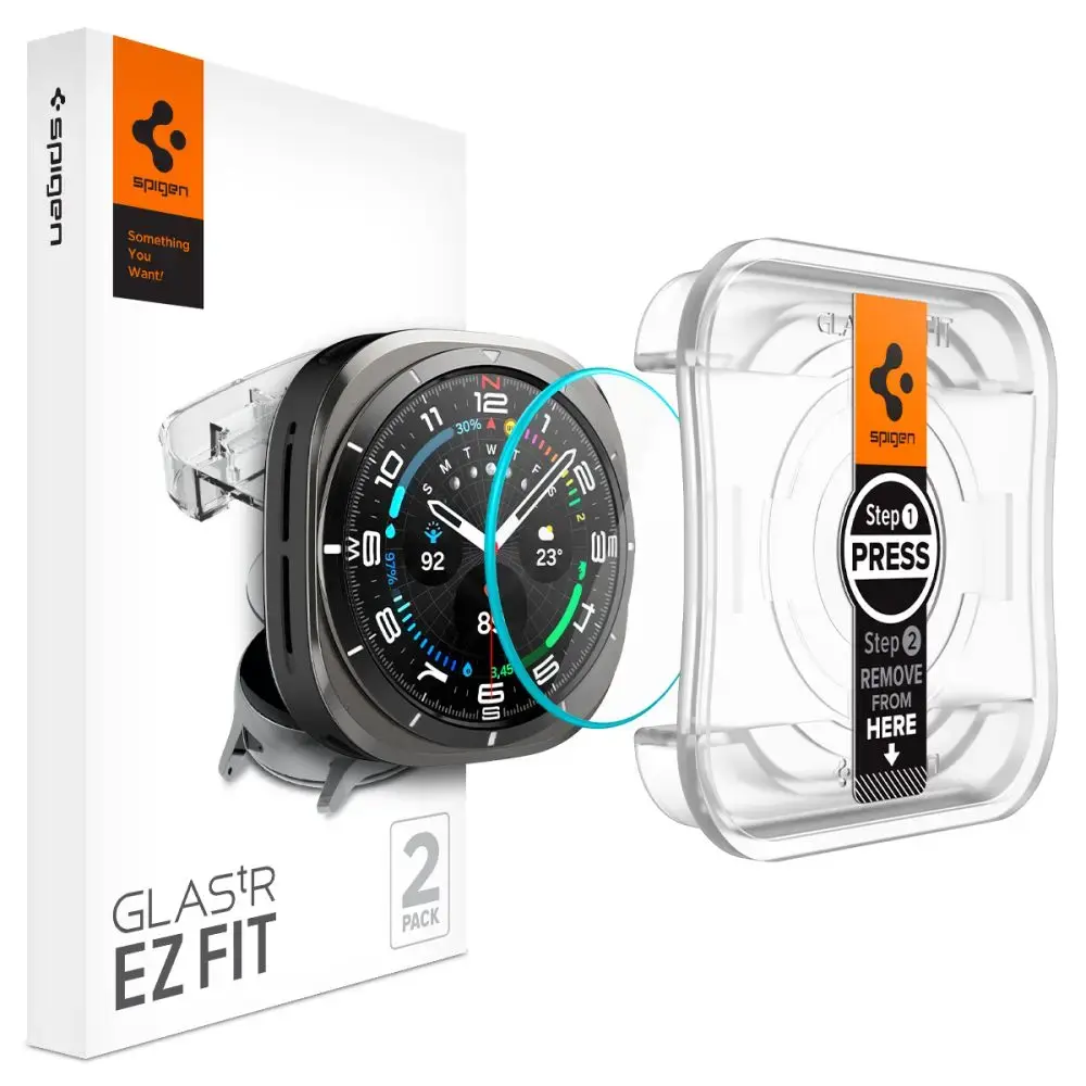 SPIGEN GLAS.TR "EZ-FIT" RŪDĪTS STIKLS 2 GAB. GALAXY WATCH ULTRA (47 MM) CAURSPĪDĪGS