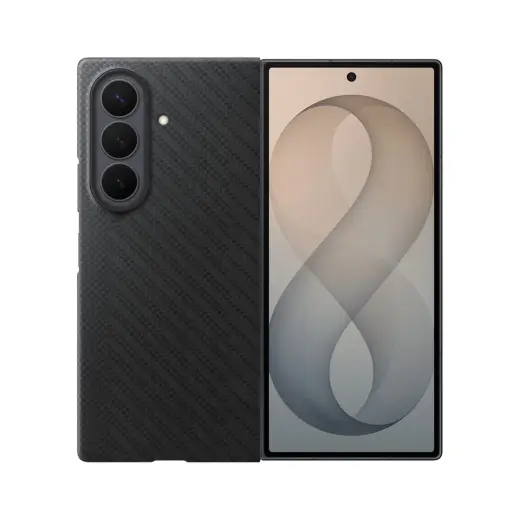 Samsung Carbon Magnet чехол с поддержкой MagSafe для телефона Samsung Galaxy Z Fold 8 Ultra (F976) чёрный (защитная плёнка в комплекте)