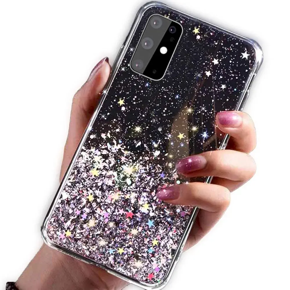 Fusion glue glitter maciņš telefonam iPhone 13 Pro Max melns