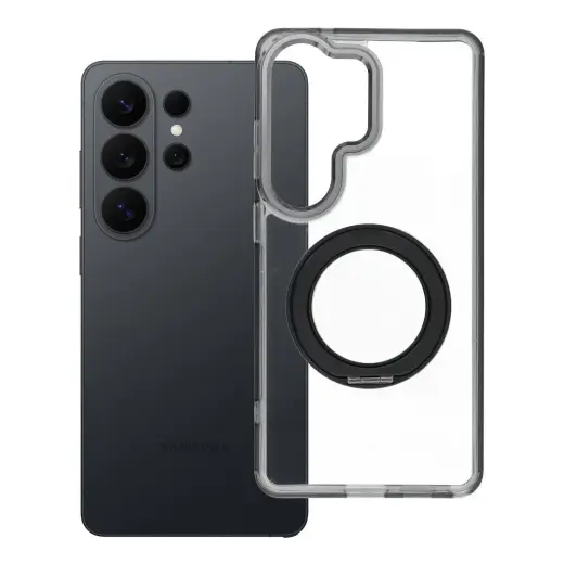 Frame Circle Stand telefono dėklas su stovu ir MagSafe palaikymu Samsung Galaxy S26 Ultra (S948) juodas