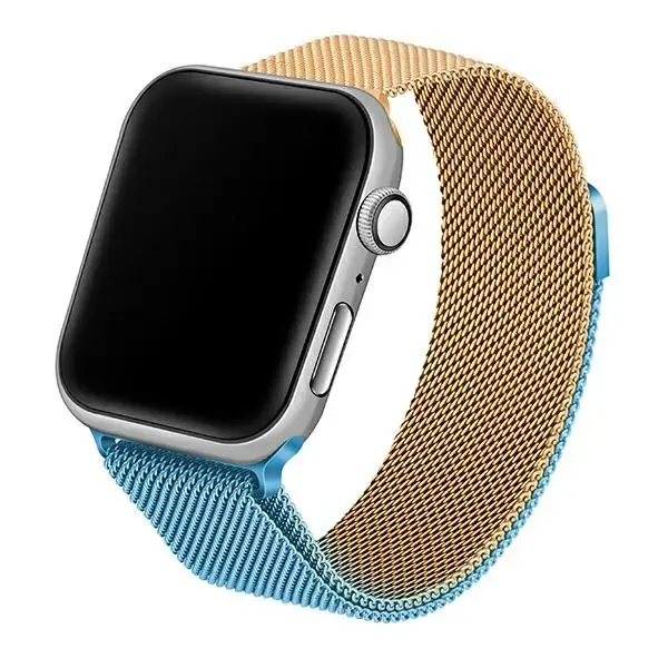 Beline Steel išmaniojo laikrodžio dirželis Apple Watch (38/40/41 mm) | nerūdijantis plienas | mėlynas/auksinis