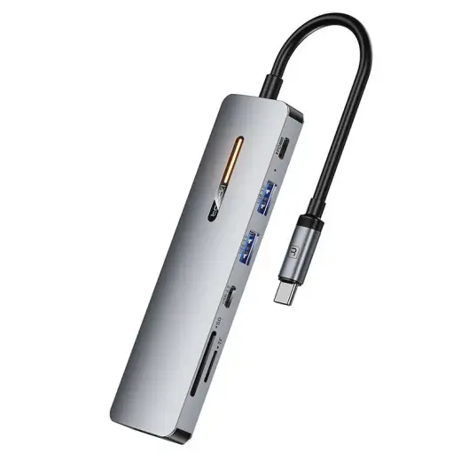 Toocki 7-in-1 док-станция | USB-C на SD, microSD | серая